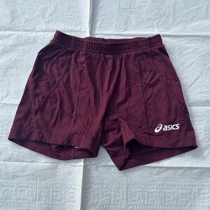 ASICS maroon running shorts